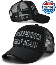 Trump 2024 Make America Great Again Slogan with USA Flag Adjustable Baseball Cap
