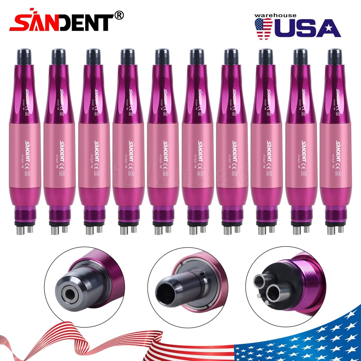 Dental Hygiene Prophy Handpiece Air Motor 4 Holes 4:1 Nose Cone