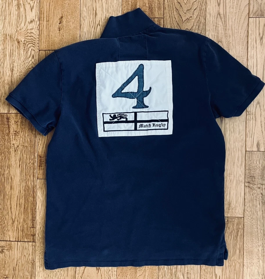 Camisa de Rugby Ralph Lauren Vintage 2011 Ligeramente Desteñida Envejecida SS # 4 XL Foto 2 de 4