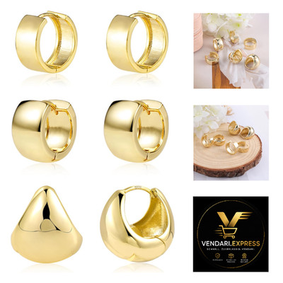 Alexcraft 3 Paar Creolen Gold Ohrringe Damen 14 Karat Schmuck Huggies