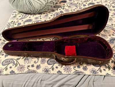 Brown Leather Hard Shell Violin Case w/ Key