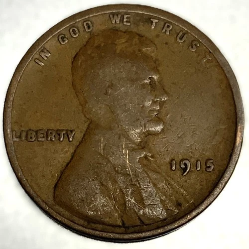 1915-P Lincoln Wheat Cent Very Good Condition Early Date Penny 1c One Cent -2544