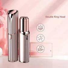 Facial Hair Remover for Women, Painless Electric Shaver with Light, Rose Gold