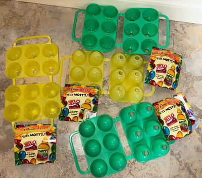 4 NOS Vintage 2000 Motts JELL-O Jello Jigglers Easter Egg Molds NEW Old Stock
