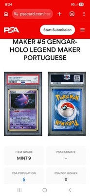 Pokemon Gengar EX Legend Maker PORTUGUESE Holo #5 PSA HIGHEST