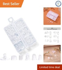 600 Pcs Silicone Earring Backs - Clear Hypoallergenic Soft Stoppers in 6 Styles