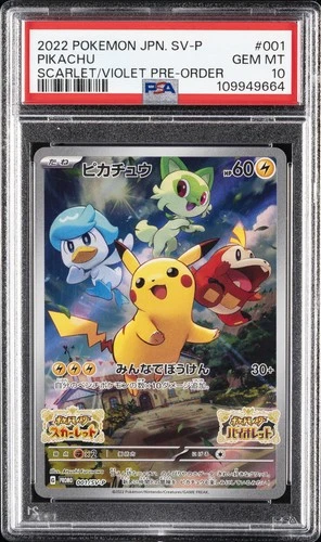 2022 POKEMON JPN SV PROMO SCARLET & VIOLET PRE-ORDER #001 PIKACHU PSA 10
