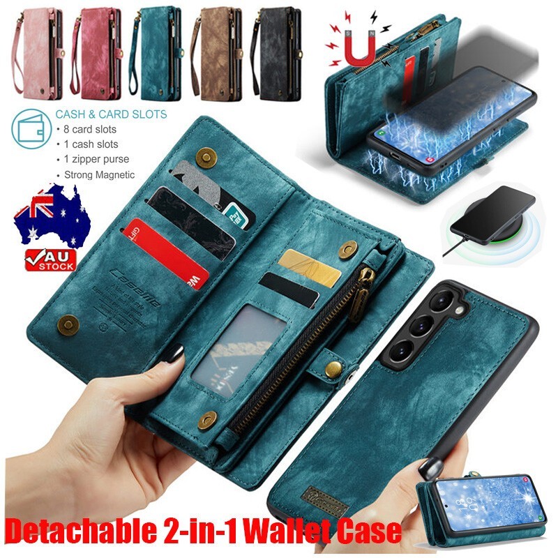 Removable Flip Cover Leather Wallet Case For Samsung S26 S25 S24 S23 S22 S21 S20