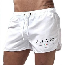 2025 Summer Men's Beach Shorts Urban Print Beach Trunks Jogging Casual Pants New