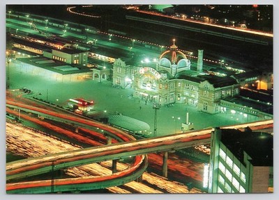 서울역 Seoul Station Night View Railway South Korea Travel 1970s Postcard