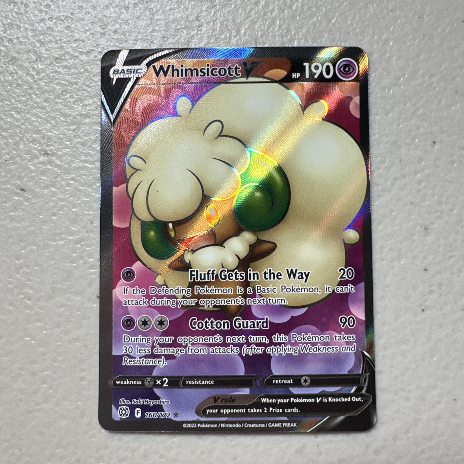 Whimsicott V 160/172 Ultra Rare Pokemon 2022 Brilliant Stars NM