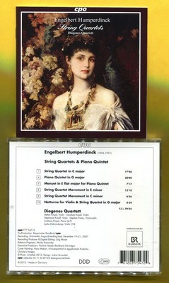 Engelbert Humperdinck, String Quartets and Piano Quintets, Diogenes Quartett