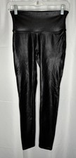 Spanx Faux Leather Leggings Womens Size M Medium Black Stretch