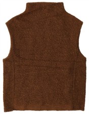 ZARA Maglione Uomo Senza Maniche in Pile Marrone Medio Poliestere XY26