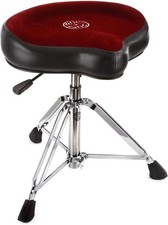 ROC-N-SOC Nitro Gas Drum Throne with Original Saddle, Chrome Finish - Red