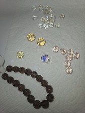 Lot Of 8mm To 40mm Faceted Round Crystals And Czech Beads, Mostly Vintage