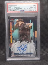2025 Topps Finest Rhett Lowder Finest RC Auto Black  /10 Gem 10 Pop 1
