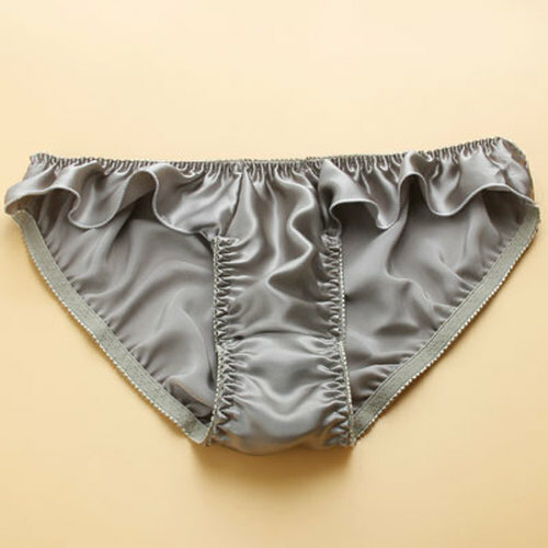 Womens 100% Silk Frilly Panties Knickers Ruffle Thongs Briefs Bikinis Underwear - Picture 8 of 39