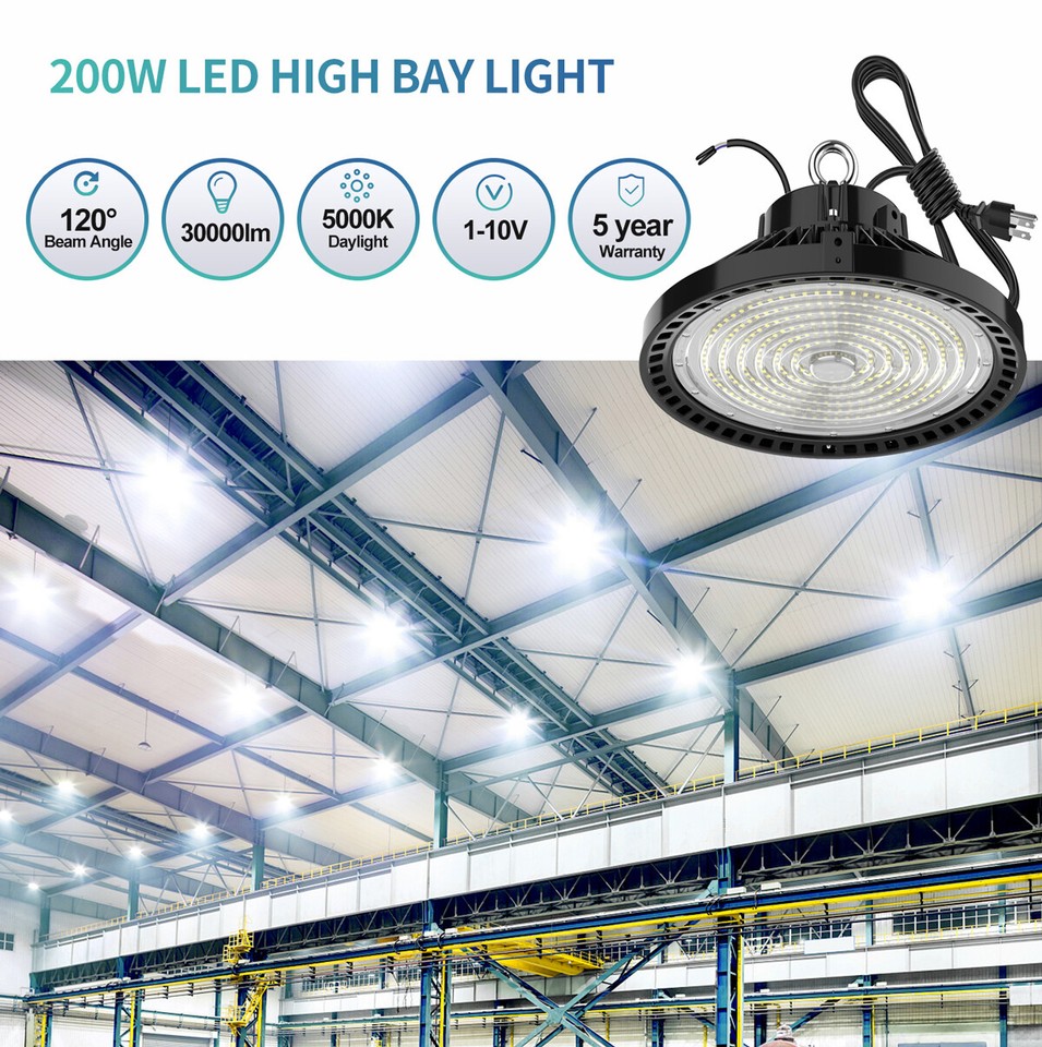 Superyofo 2-Pack 250W UFO LED High Bay Lights - 30000LM, 6000K Daylight, For Garage & Warehouse - View #12