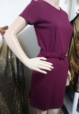 Medium Above Knee Gap Burgundy Dress with Belt