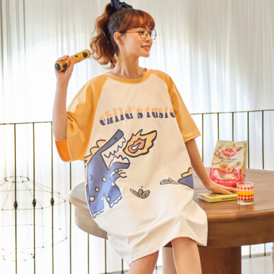 Women Sleep Shirts Cute Cartoon Short 