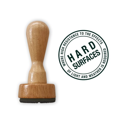 Personalised Wooden Rubber Stamp, Multiresistant for Hard Surfaces