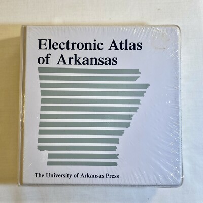 Vintage Software 1989 Electronic Atlas of Arkansas 5 1/4'' Floppy Disk UofA Press
