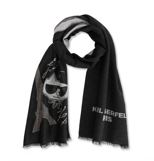 Karl Lagerfeld Paris CHOUPETTE AND KRYSTAL EIFFEL MUFFLER SCARF