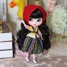 12" Blythe doll Nude Dark gray hair Spray makeup dudu mouth Factory Joint Body