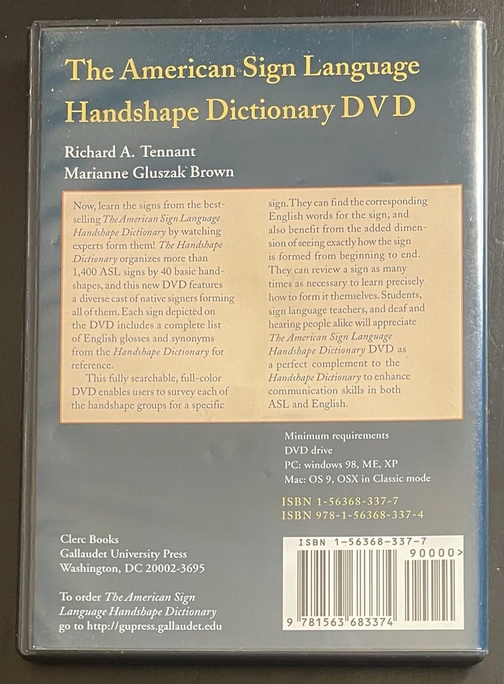 The American Sign Language Handshape Dictionary-DVD Rom-2007-Win Mac-Learn Sign  - Image 2 of 4