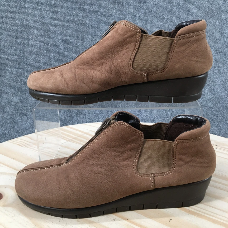 Aerosoles Botas Zapatos Mujer 7 M Landfall Botines Marrón Cuero Cremallera Frontal Foto 2 de 4