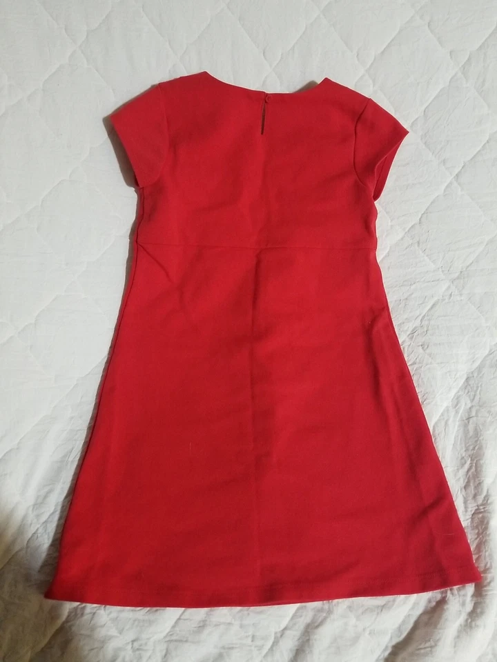 Olivia for Gymboree Sz 8 Girls Ponte Red Cap Sleeve Black Bow Dress - Image 2 of 4