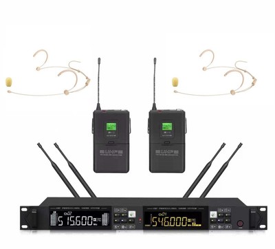 Headset and Earset Microphone Wireless System UHF PRO 2 Headset Microphone Beige