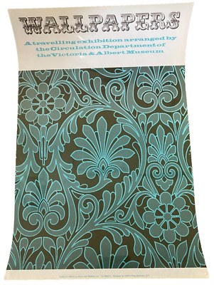 RARE screenprint poster WALLPAPERS V&A 1970 HMSO Peter Branfield