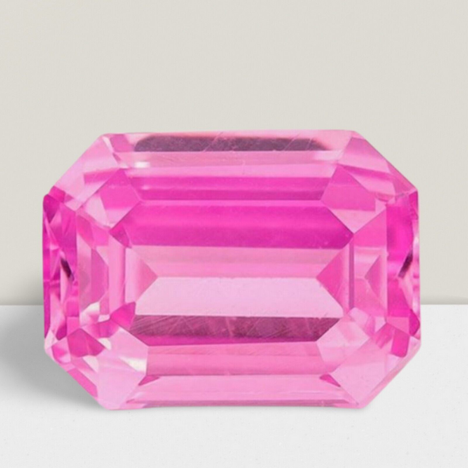 Pink Sapphire Octagon Cut VVS Loose Gemstone 10x8mm 2.2 Cts
