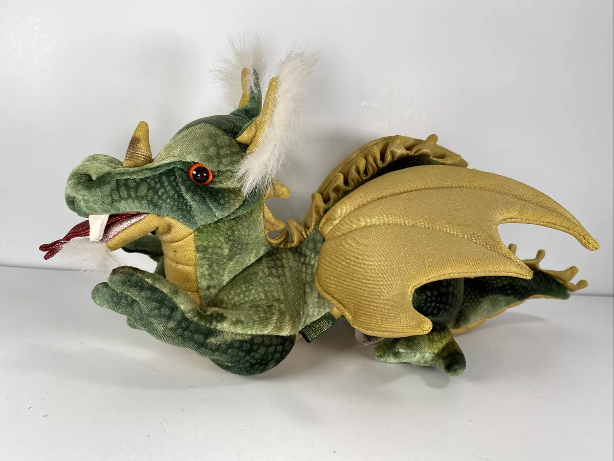 Folkmanis Green Gold Chinese Dragon Finger Puppet Plush Stuffed