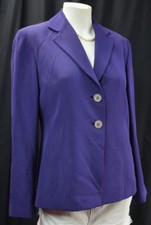 Valerie Stevens Pure Silk Long Sleeve Women Jacket suit Coat purple SZ 4 NEW VTG