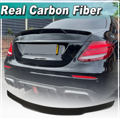 For Benz W213 E250 E300 E43 E63 AMG 2016-19 Rear Trunk Spoiler Wing REAL CARBON