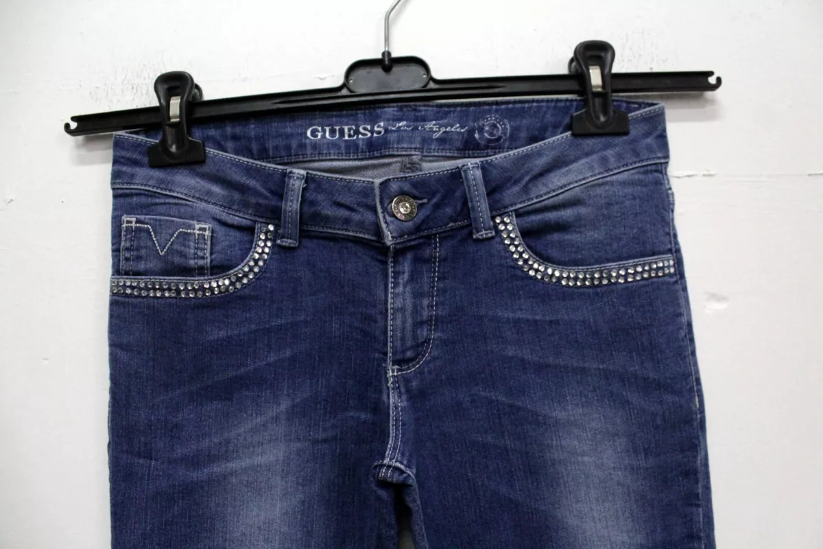 GUESS Los Angeles Vaqueros Mujer Talla 36 Pantalones Azul Algodón Jadear  Logo