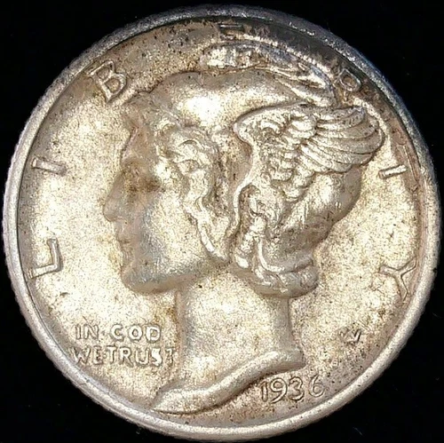 1936 P Mercury Dime 10C Silver - Uncirculated – 90% Silver Free Shipping
