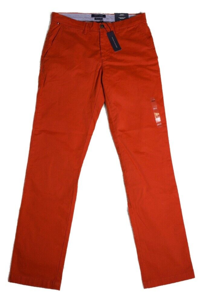 NWT Tommy Hilfiger Men's TH Flex Stretch Custom Fit Chino Pants Red