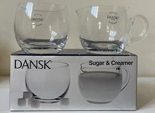 Vintage Mid Century Modern DANSK Art Glass Sugar & Creamer