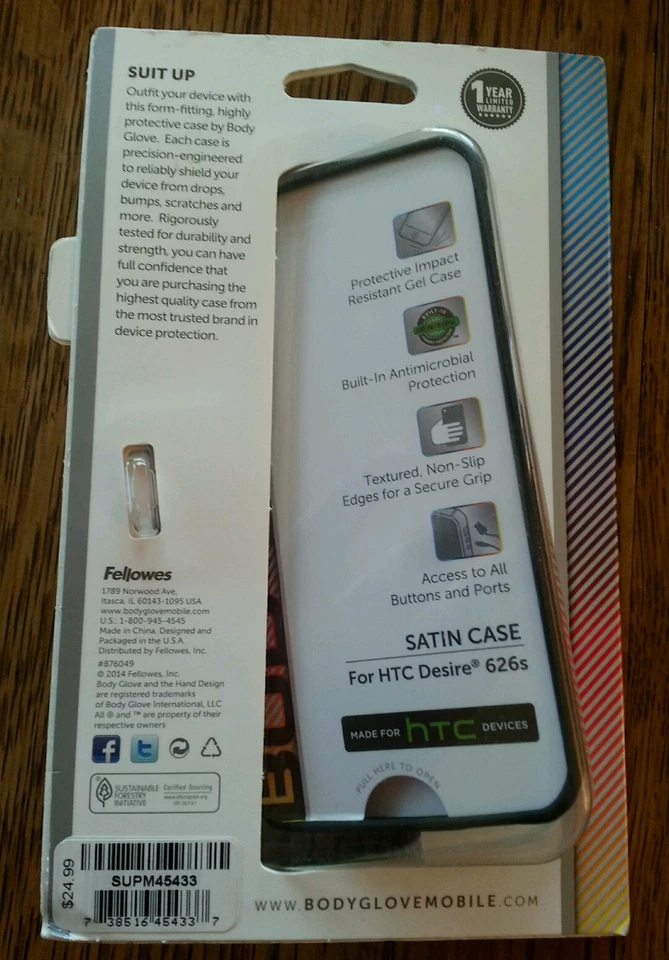 FUNDA SOFTSHELL SATINADA BODYGLOVE PARA HTC WISH 626S NEGRA SUPM45433 OEM GENUINA Foto 2 de 3