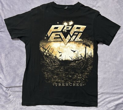 Pop Evil Trenches T-Shirt Size Large Front & Back Graphics EXCELLENT CONDITION!