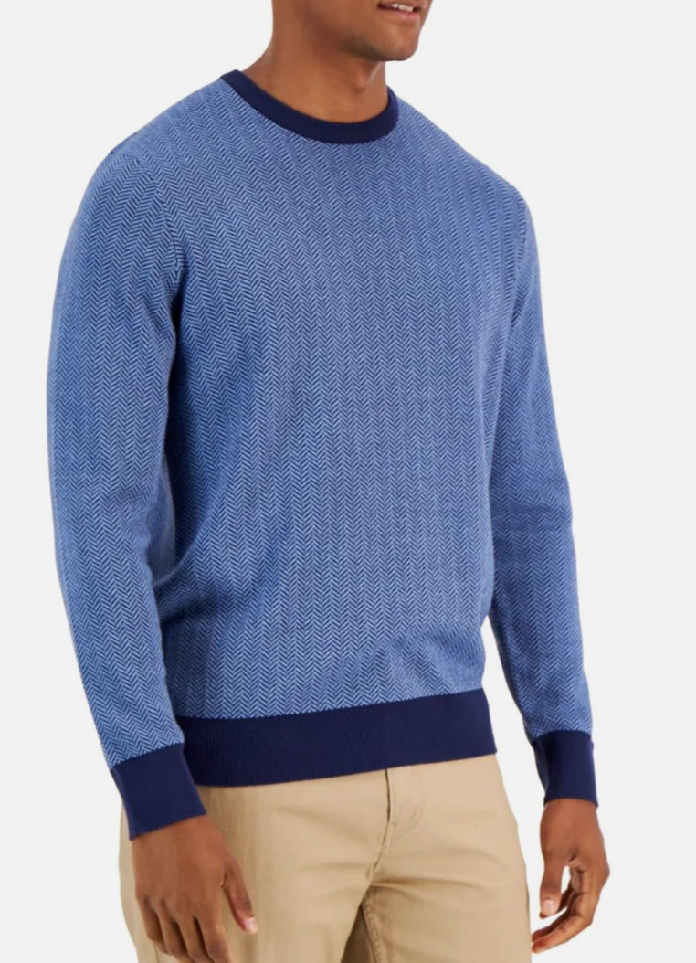 НОВЫЙ мужской пуловер с круглым вырезом в полоску W TAGS Club Room синий размер Sz M 6990₽