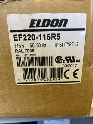 ELDON Lüfter mit Filter EF220R5. Luftstrom 110m3/h (115 VAC)