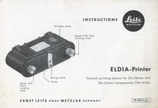 Leitz Eldia Printer Instruction Manual Original 1963