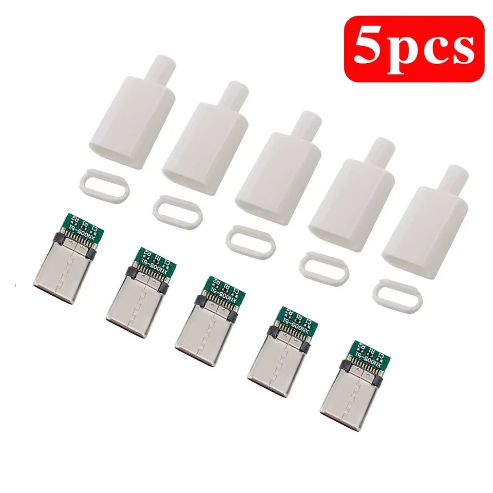 10Pcs Type C USB 3.1 3A Fast Charging Male Jack Tail Plug DIY Data ...