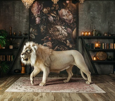 Faux Taxidermy White Lion Standing mount Life size African Stuffed mount Mammal