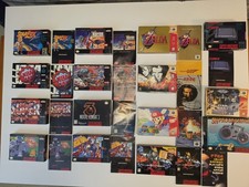 Nintendo SNES N64 Box & Manual Lot w/ Posters, Inserts & Star Fox Zelda 007